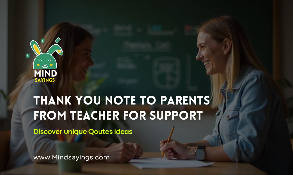 Thank You Notes to Parents From Teacher for Support