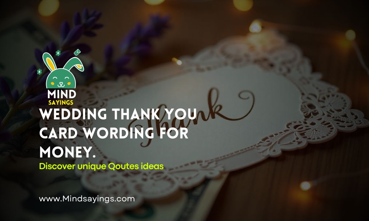 wedding thank you card wording for money